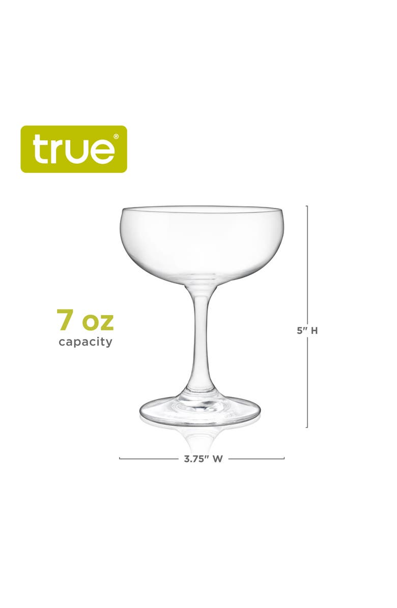 true 7 oz Coupe Glasses, Set of 4, Alternate, color, Clear