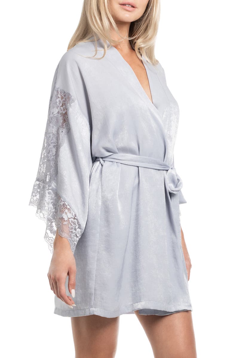 In Bloom by Jonquil Lace Wrap Robe, Alternate, color, Silver