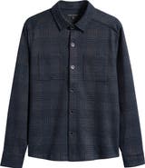 Robert Barakett Upton Plaid Double Knit Overshirt