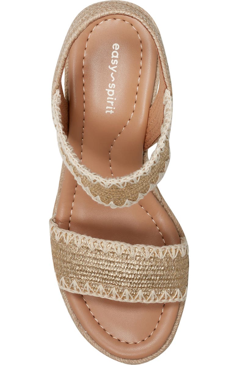 Easy Spirit Ariella Espadrille Wedge Sandal, Alternate, color, Metallic Gold