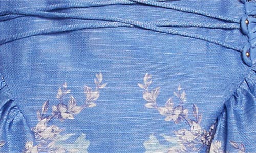 Zimmermann Rebellion Mermaid Silk & Linen Picnic Dress In Blue