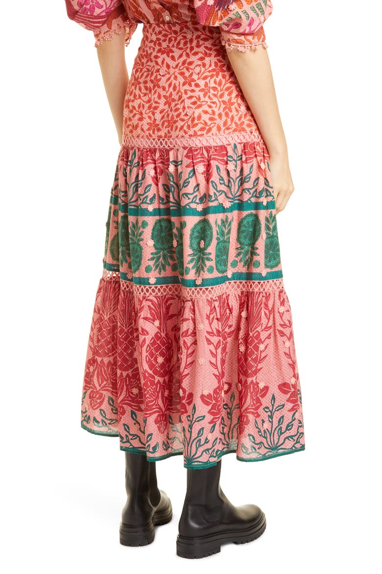 Ainika Macaws Print Cotton Skirt, Alternate, color, LIGHT PINK