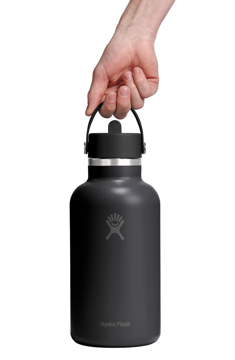 Hydro Flask 64-Ounce Wide Mouth with Flex Straw Cap, Alternate, color, Black