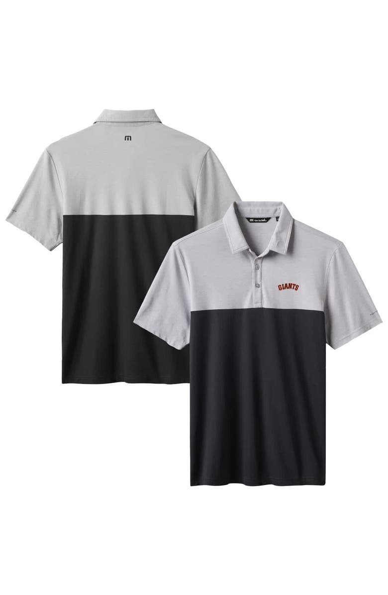 TravisMathew Men's TravisMathew Gray/Black San Francisco Giants Home Run Leader Tri-Blend Polo, Alternate, color, Gray