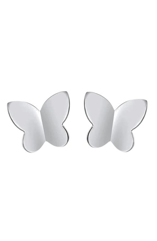 Little Miss Zoe Silver Butterfly Stud Earrings
