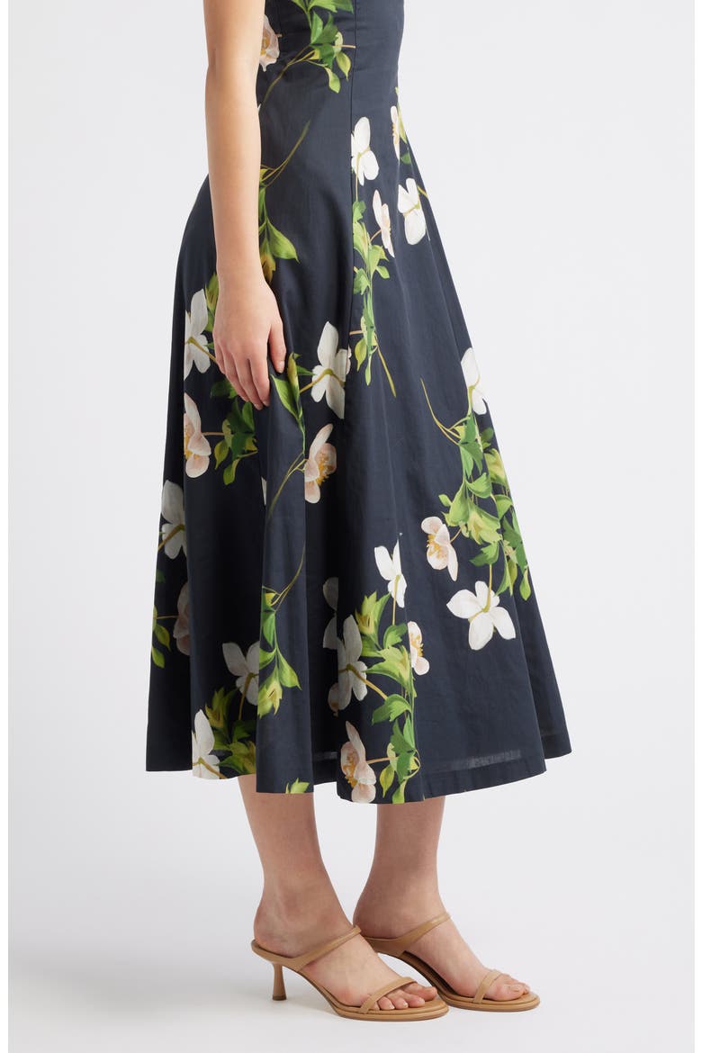 Floral Square Neck Cotton Dress, Alternate, color, BLM