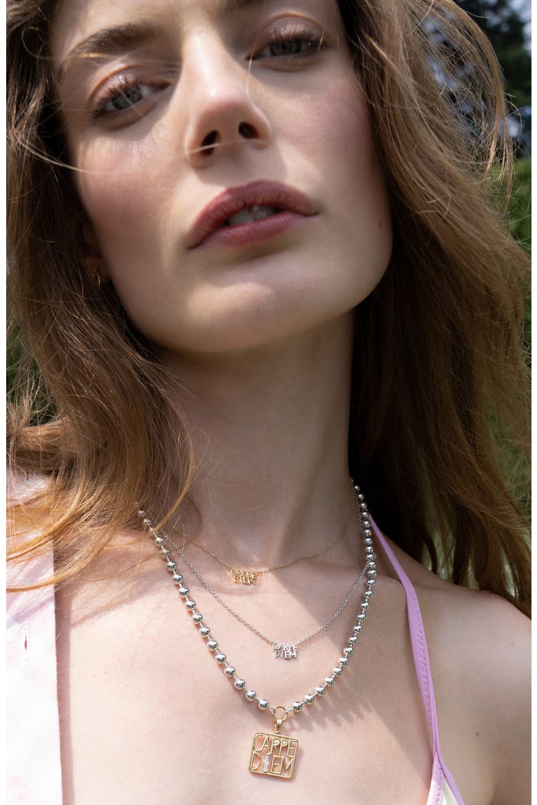 Carpe Diem Pendant Necklace, Alternate, color, STERLING SILVER