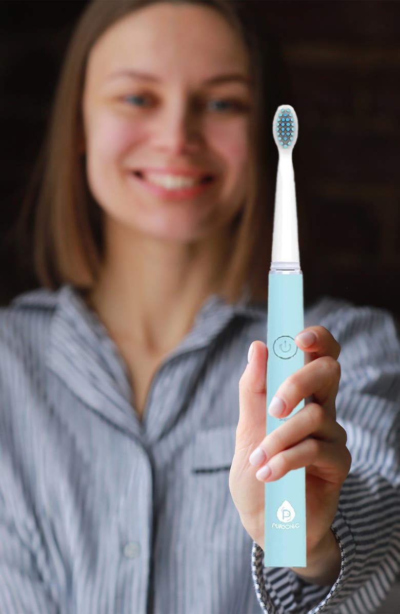 PURSONIC USB Rechargeable Sonic Toothbrush, Alternate, color, Green/Blue