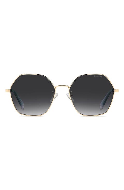 56mm Polarized Gradient Square Sunglasses
