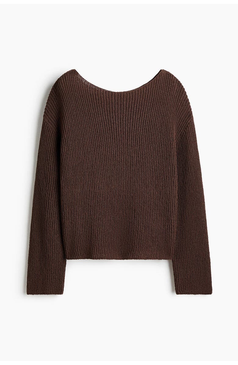 H&M Boat-neck Jumper, Main, color, Dark Brown