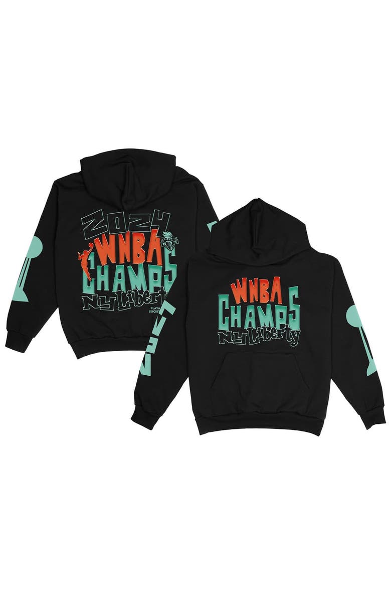 Playa Society Unisex Playa Society Black New York Liberty 2024 WNBA Finals Champions Premium Pullover Hoodie, Alternate, color, 