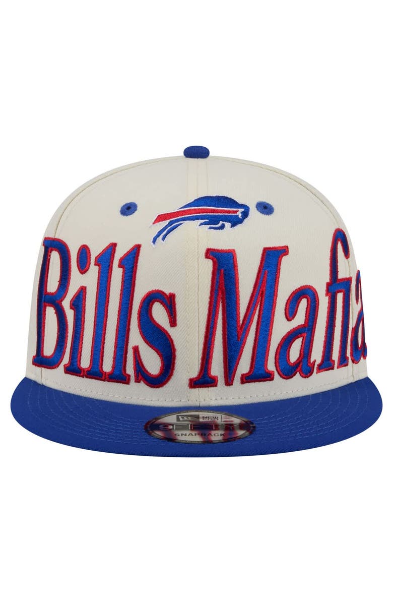 New Era Men's New Era Cream Buffalo Bills Bills Mafia Oversized Slogan 9FIFTY Snapback Hat, Alternate, color, Cream