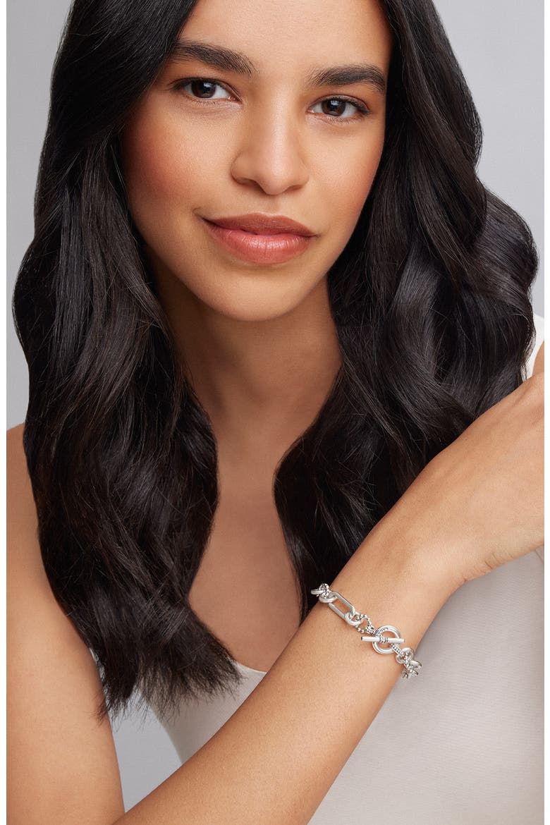 Signature Caviar Link Bracelet, Alternate, color, SILVER