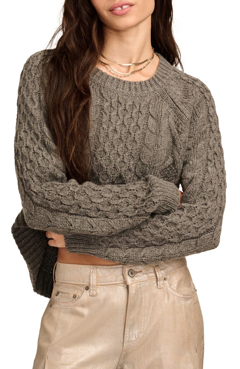 Lucky Brand Cable Stitch Crewneck Sweater, Main, color,