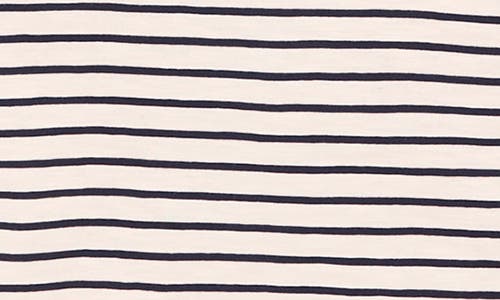 Two By Vince Camuto Stripe Pleated Side Cotton T-shirt Dress In Classic Navy