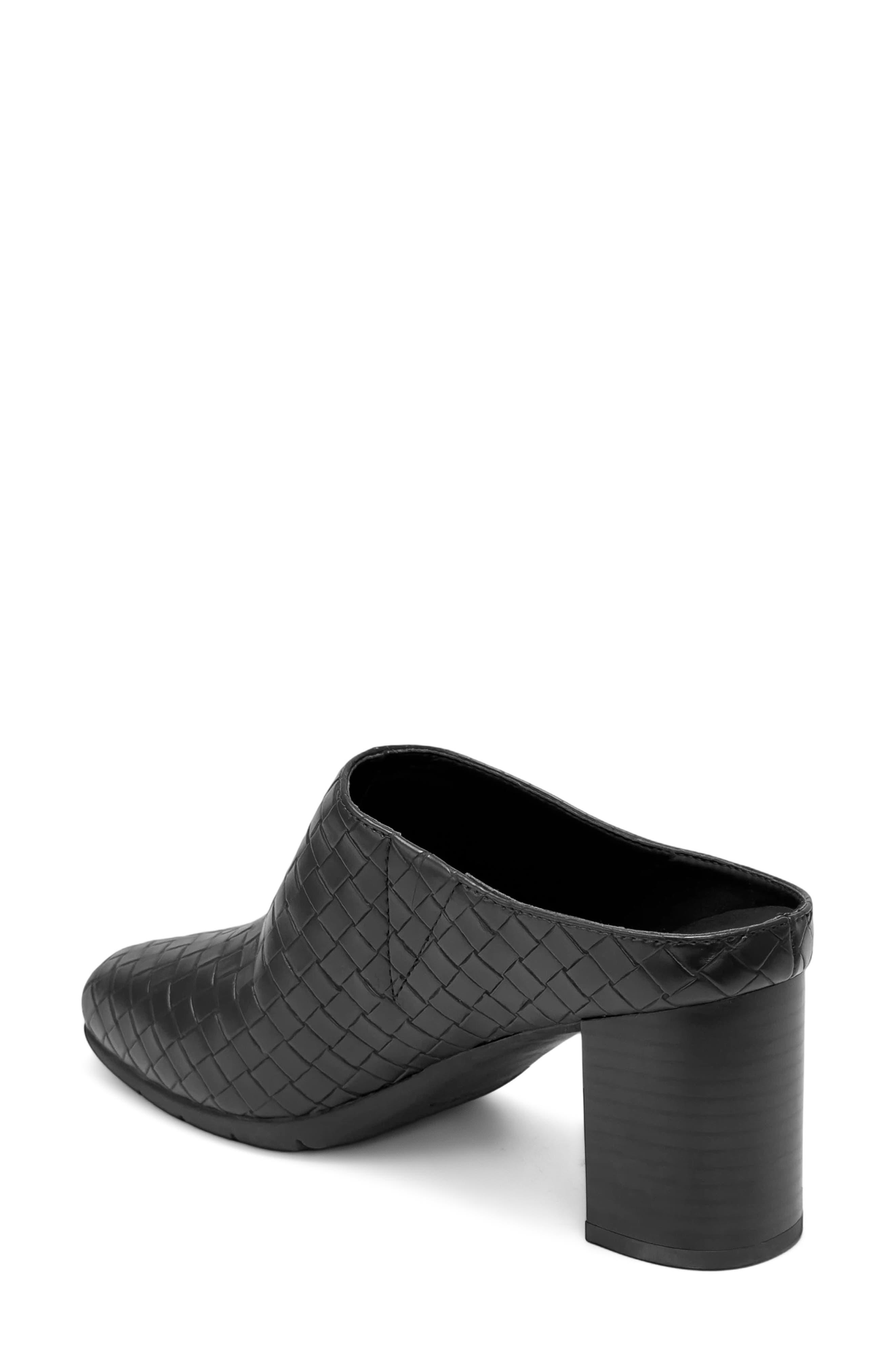 Maddy Heeled Mule, Alternate, color, BLACK FX EMBOSSED WOVEN
