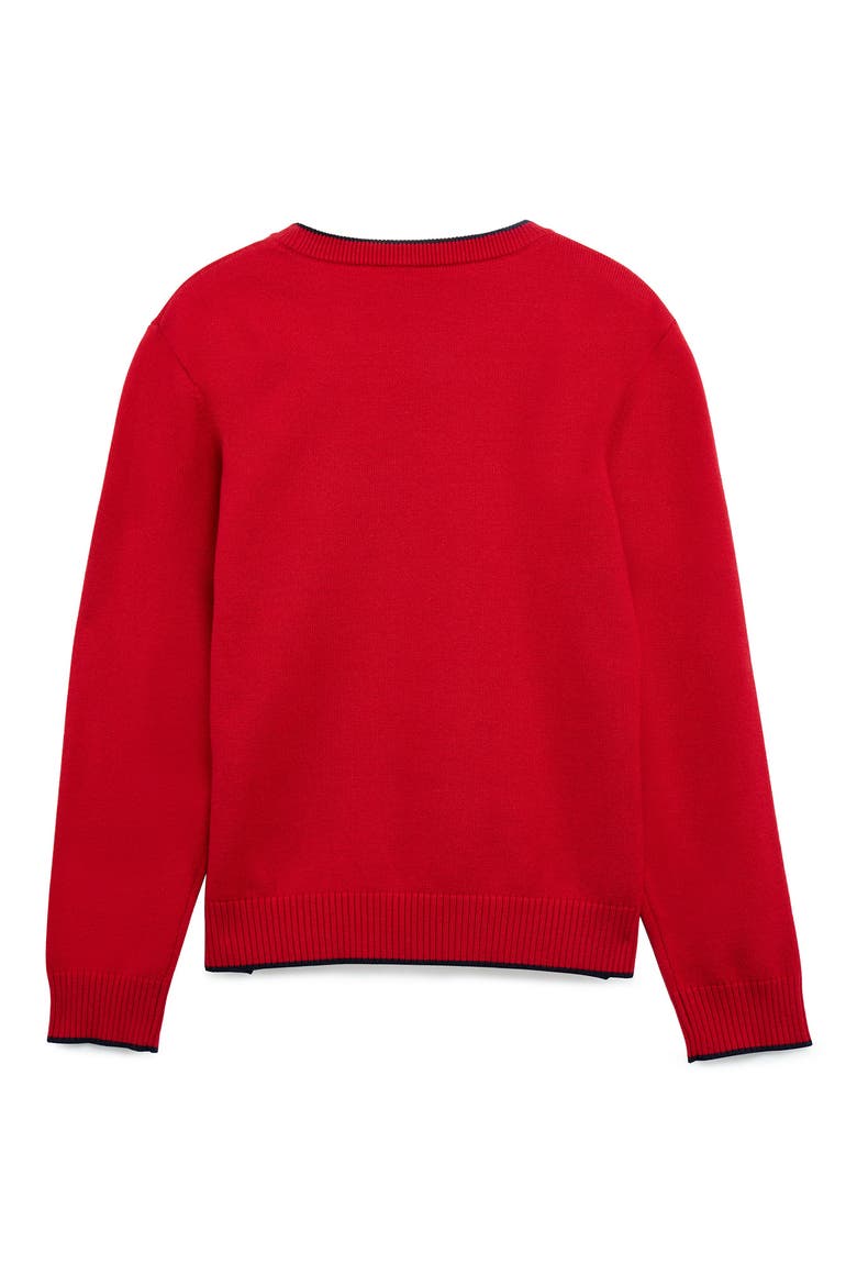 Kids' Moto Ribbing Detail Crewneck Sweater, Alternate, color, RED