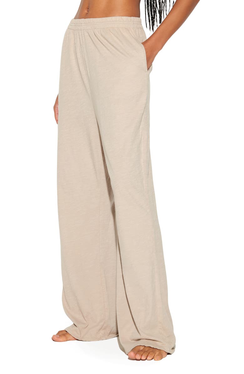 Spiritual Gangster Mika Slub Cotton Wide Leg Pants, Alternate, color, Palo Santo