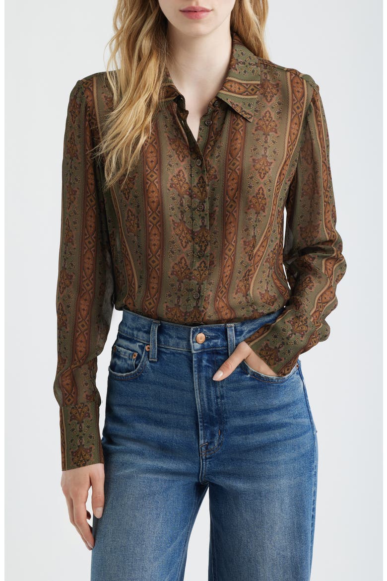 Desano Paisley Button-Up Shirt, Main, color, ARMY MULTI