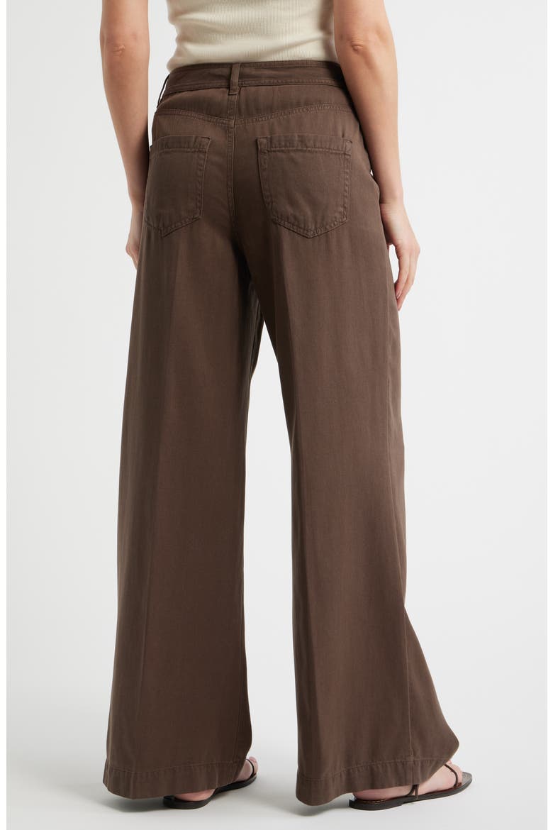 Five-Pocket Wide Leg Pants, Alternate, color, CHOCOLATE BROWN