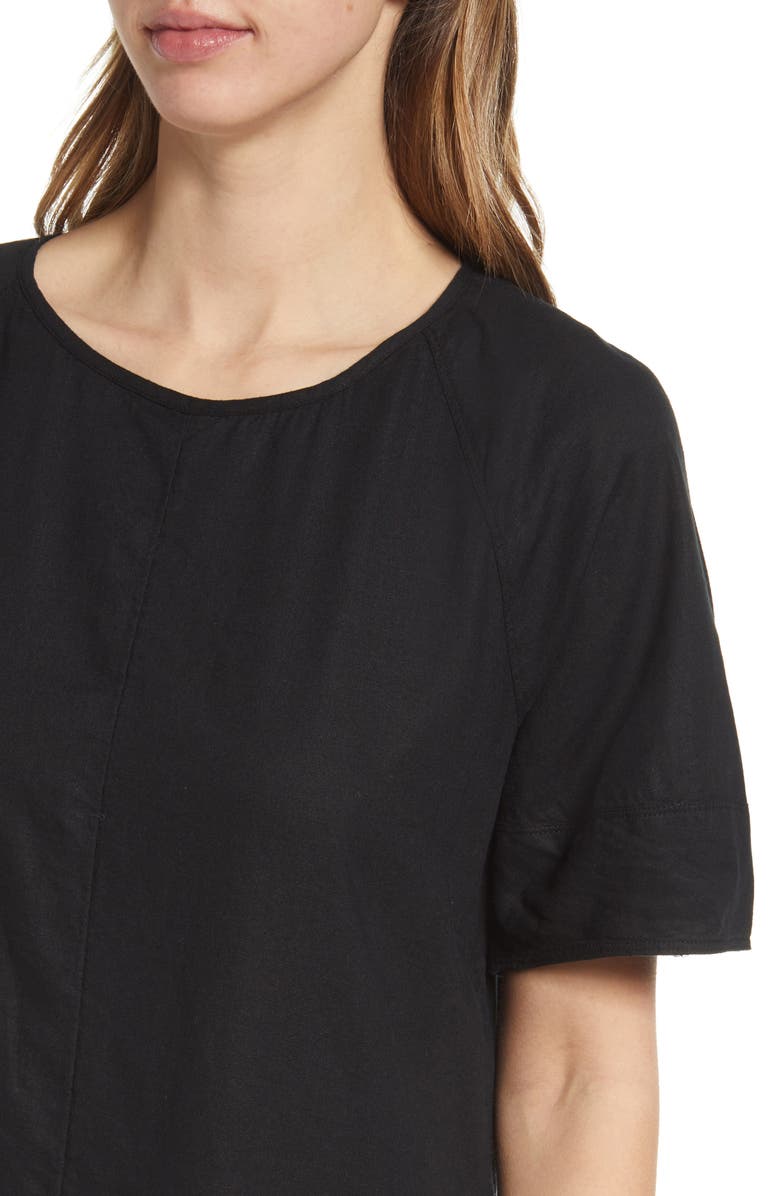 Caslon<sup>®</sup> Short Sleeve Linen Blend Shift Dress, Alternate, color,