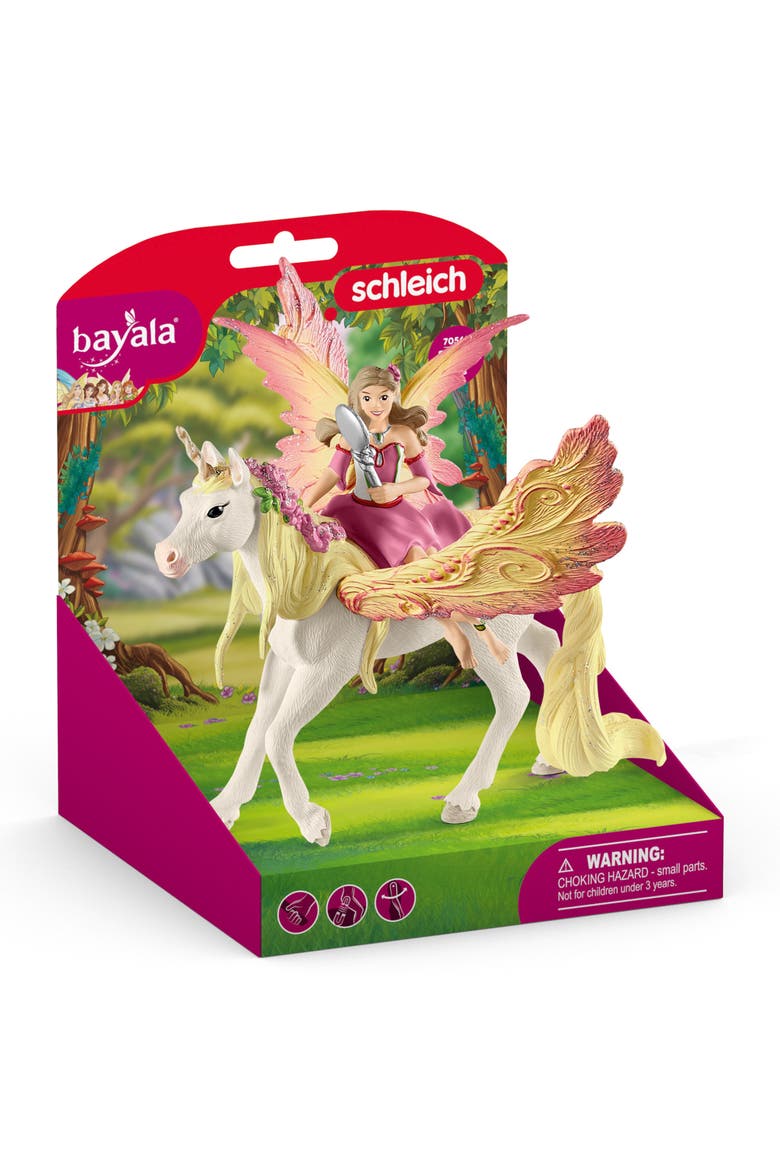 Bayala Fairy Feya With Pegasus Unicorn, 3 Piece Figurine Playset, Kids, Alternate, color, Multicolored