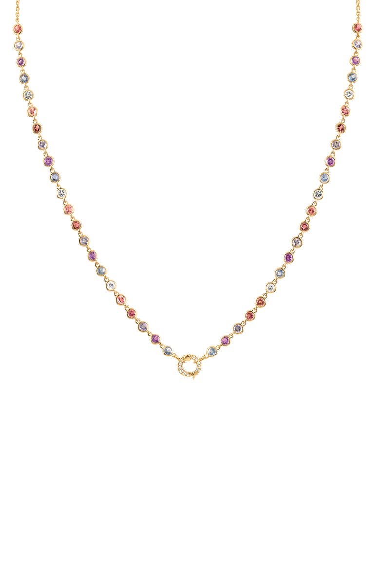 EDEN PRESLEY Sapphire and Diamond Closure Necklace, Main, color, Yellow Gold/ Diamond