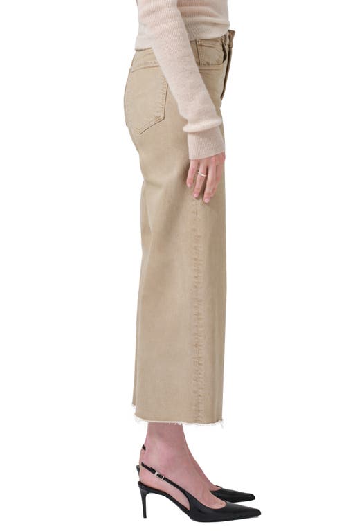 Citizen Of Humanity Citizens Of Humanity Lyra Raw Hem Ankle Wide Leg Jeans In Porcini