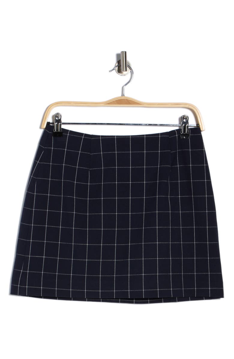 French Connection Windowpane Skirt, Alternate, color, Marine-Classic Cream
