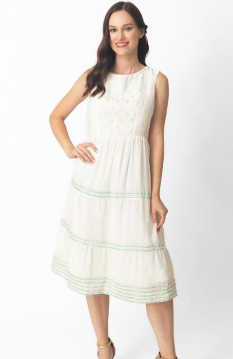 Saloni Tiered Midi Dress