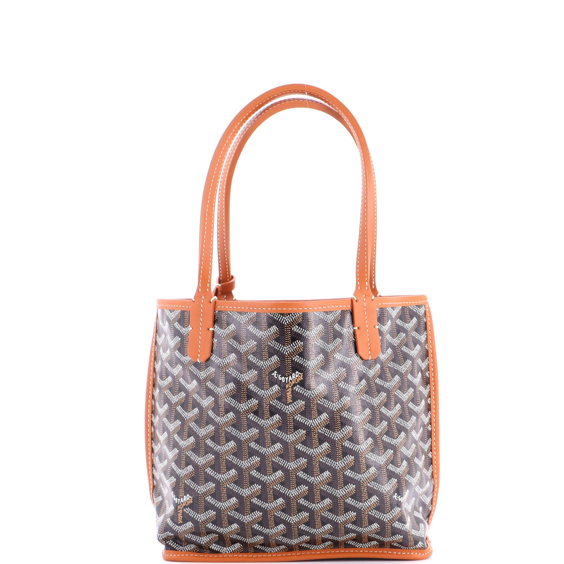 Pre-Owned Goyard Anjou Reversible Tote Coated Canvas Mini, Alternate, color, Brown