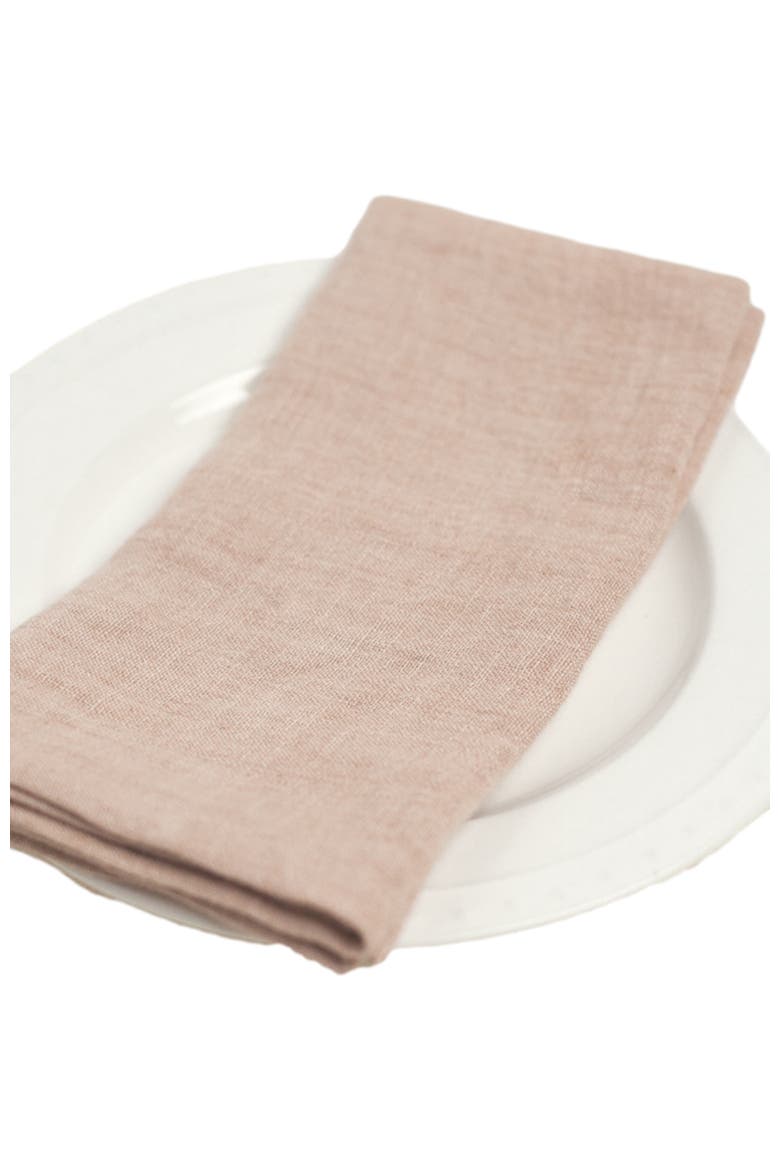 Stone Washed Linen Napkins - Set of 4, Alternate, color, Pink