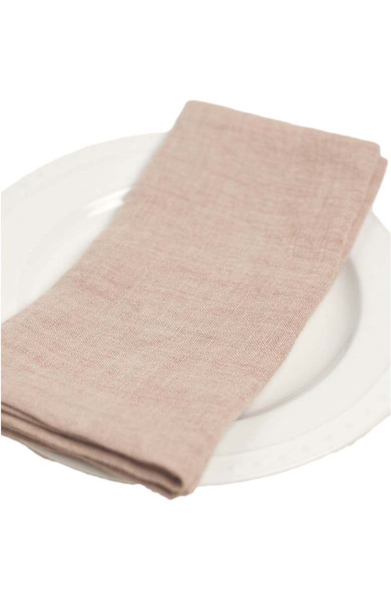 Creative Women Stone Washed Linen Napkins - Set of 4, Alternate, color, Pink