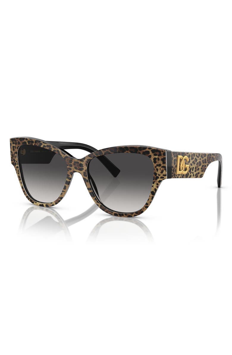 Dolce&Gabbana 54mm Gradient Butterfly Sunglasses, Alternate, color, Brown Black / Grey Gradient