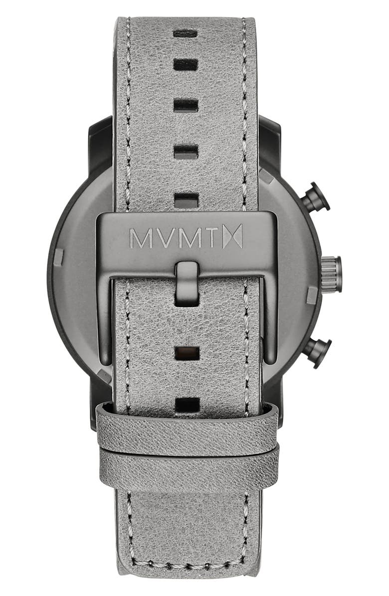 MVMT WATCHES MVMT Mono Chronograph Leather Strap Watch, 40mm, Alternate, color,