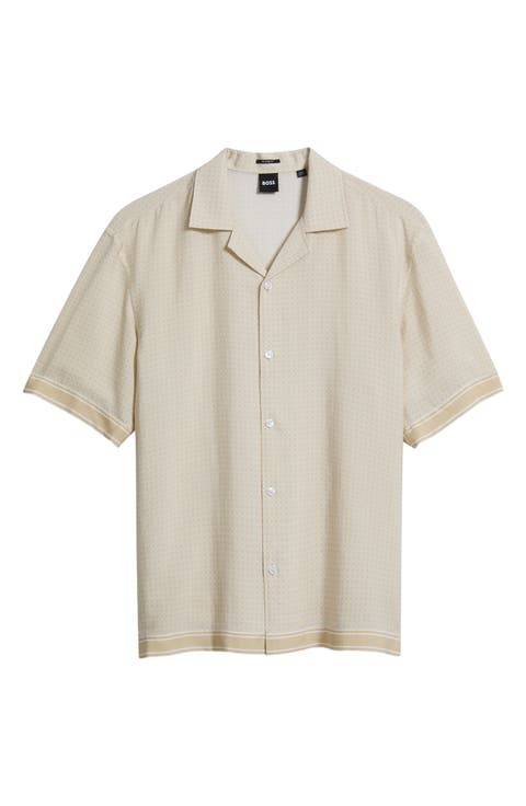 Lars Relaxed Fit Micropattern Camp Shirt