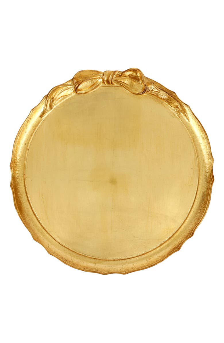 VIETRI Florentine Round Wood Tray, Main, color, Gold