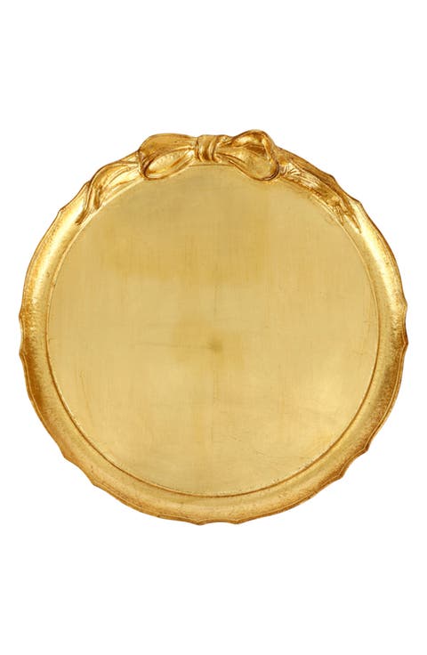 Florentine Round Wood Tray