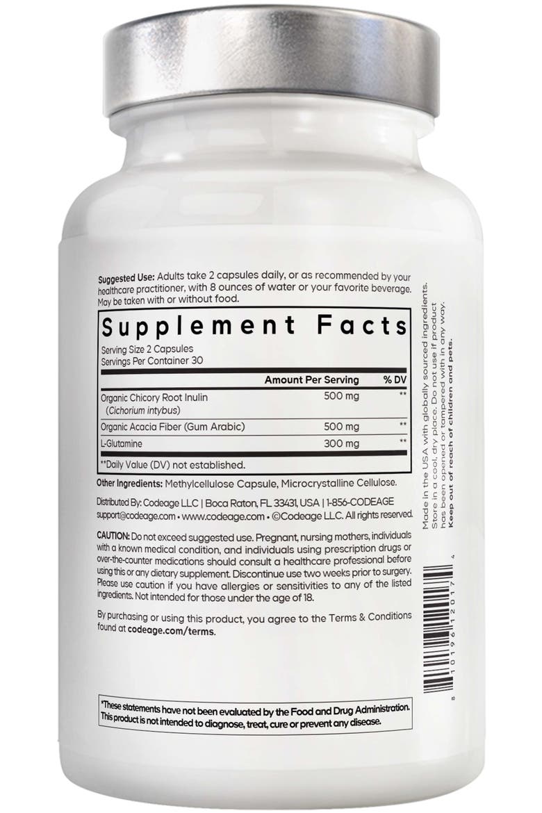 Prebiotic Fiber+, Organic Acacia Fiber & Chicory Inulin Supplement, Alternate, color, White