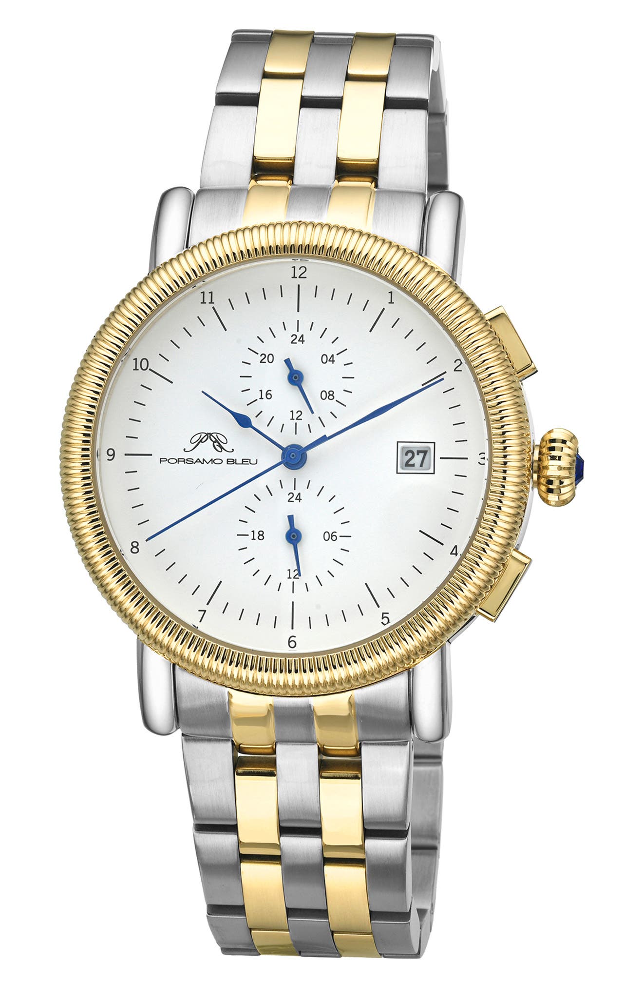Porsamo Bleu Valor Bracelet Strap Chronograph Watch, 44mm In Two-tone/ White