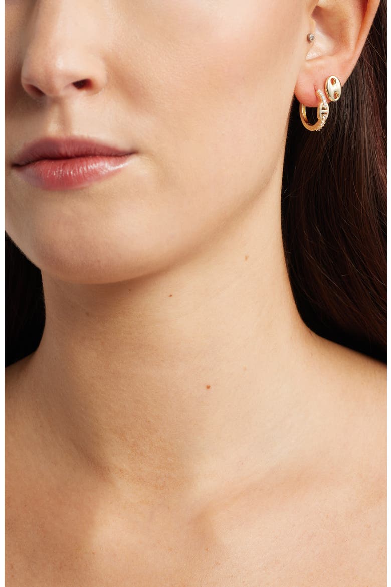 3-Pack Cubic Zirconia Earrings, Alternate, color, CLEAR- GOLD
