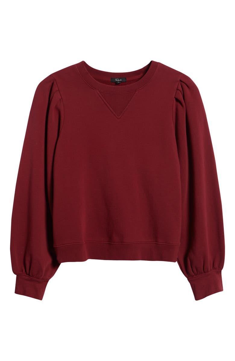 Rails Tiffany Balloon Sleeve Cotton Sweatshirt, Alternate, color, Merlot