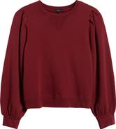 Rails Tiffany Balloon Sleeve Cotton Sweatshirt