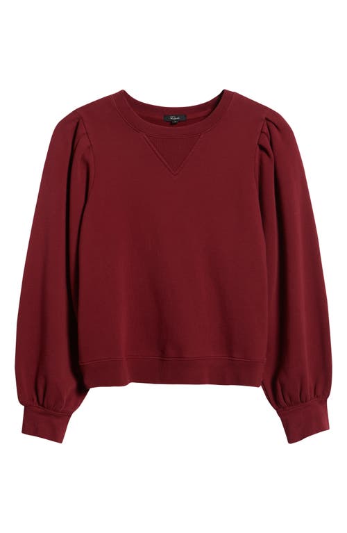 Rails Tiffany Balloon Sleeve Cotton Sweatshirt In Burgundy