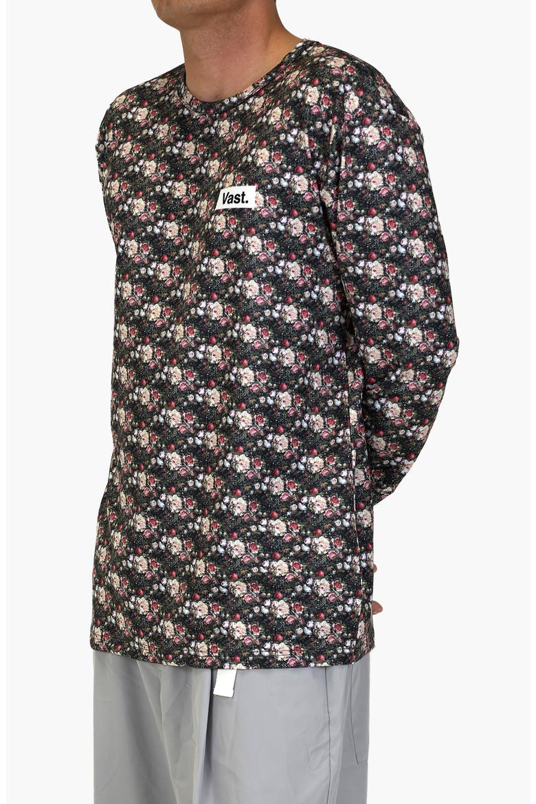 Digi Floral Aqua Terra Performance Long Sleeve T-Shirt, Alternate, color, RED MULTI