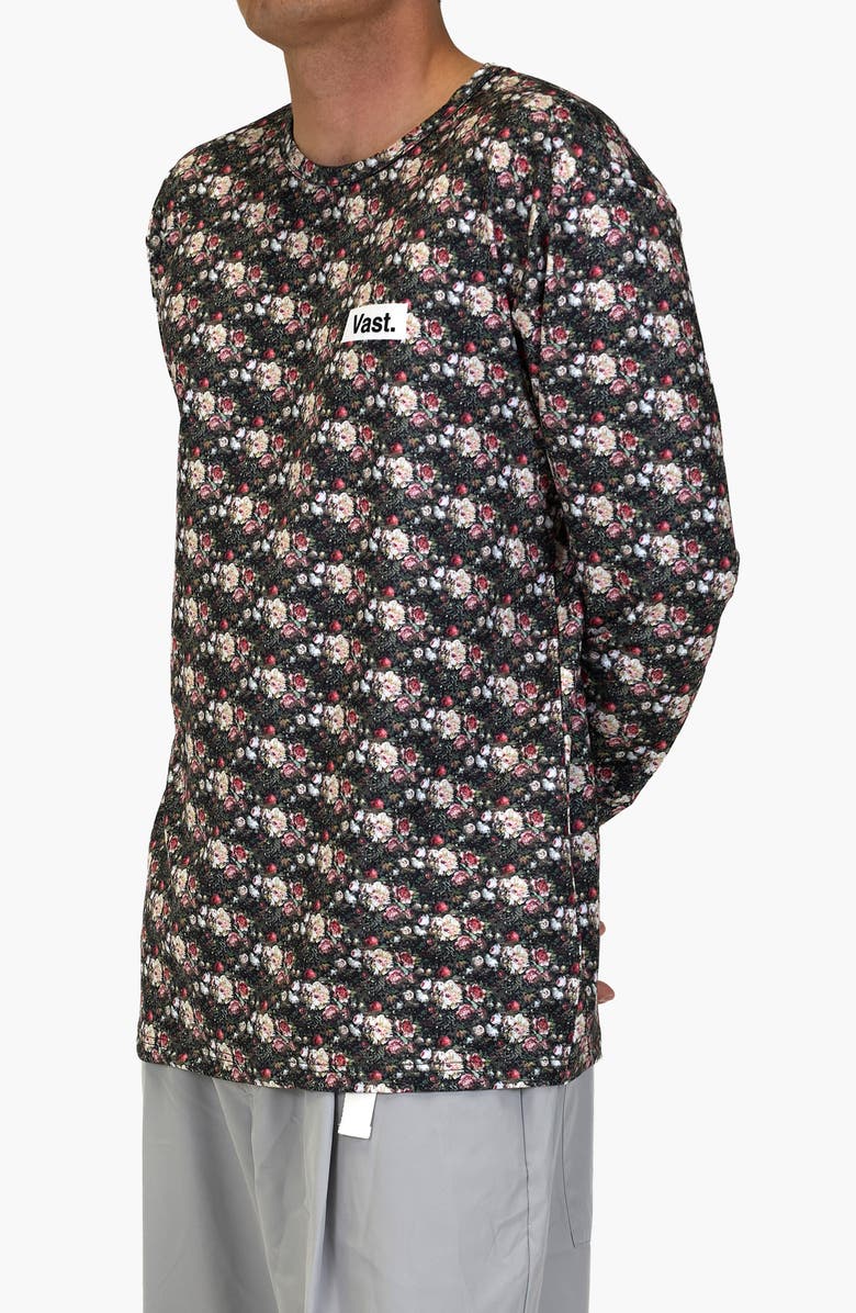 VAST Digi Floral Aqua Terra Performance Long Sleeve T-Shirt, Alternate, color, Red Multi