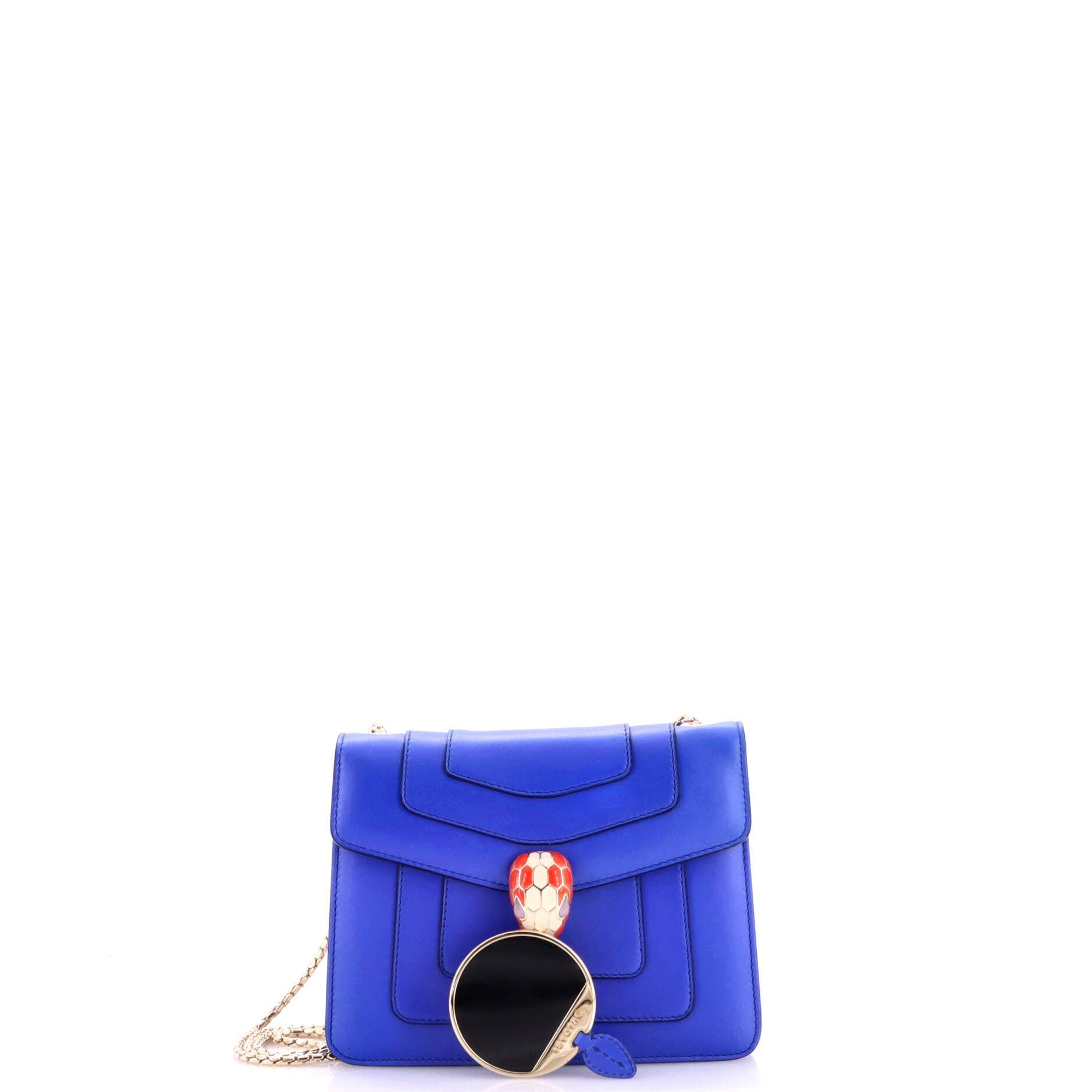 Serpenti Forever Square Shoulder Bag Leather Small, Alternate, color, Blue
