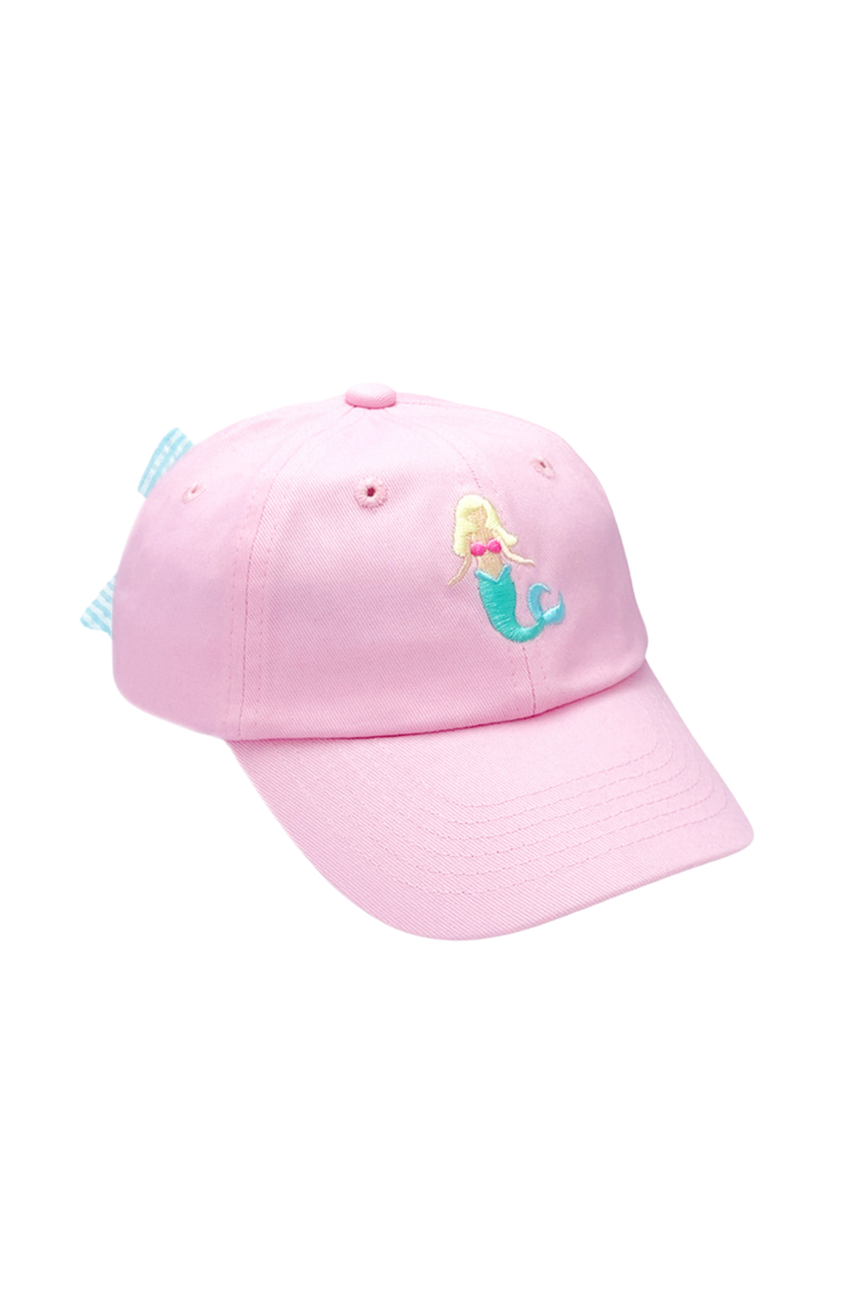 Mermaid Twill Bow Baseball Hat, Main, color, Pink