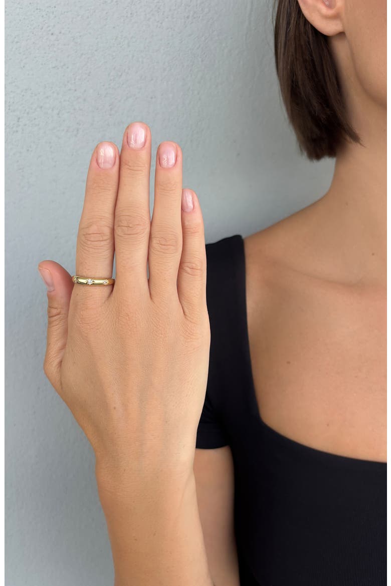 Star Cubic Zirconia Band Ring, Alternate, color, GOLD