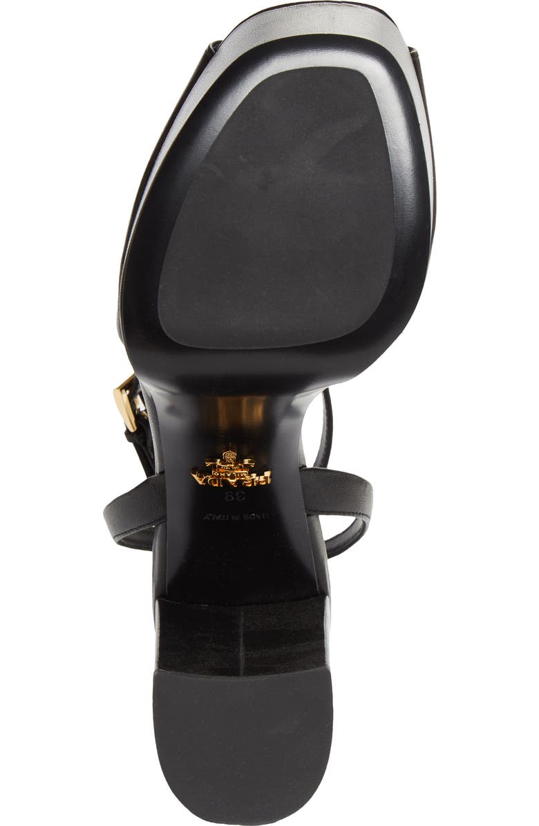 Prada Peep Toe Platform Sandal, Alternate, color, Nero